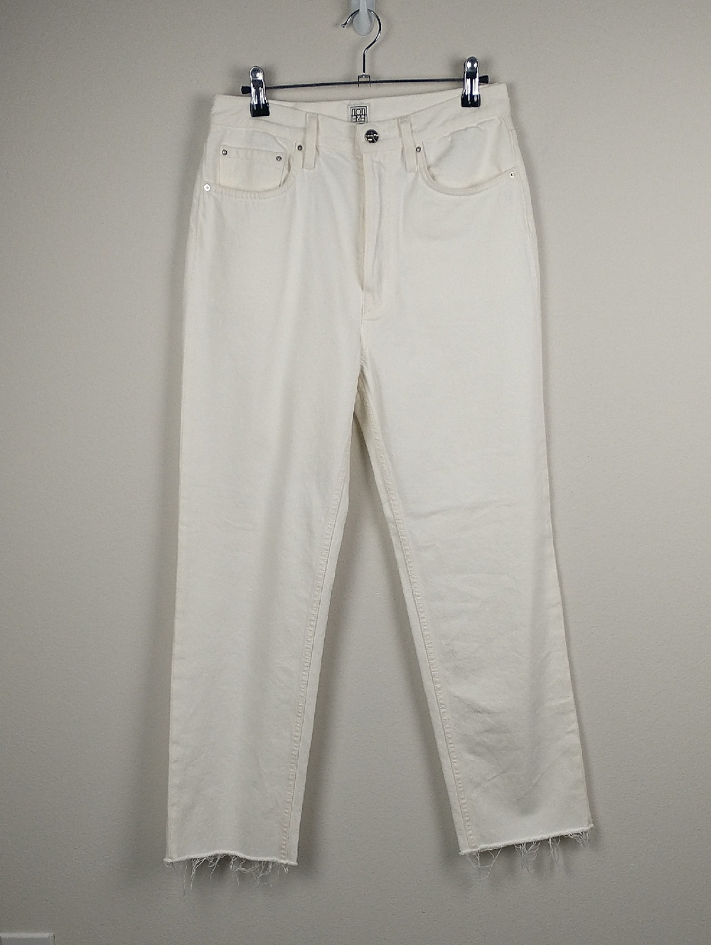 Toteme Classic Cut Denim Jeans Womens 28 Off White Slim Straight Leg Ankle